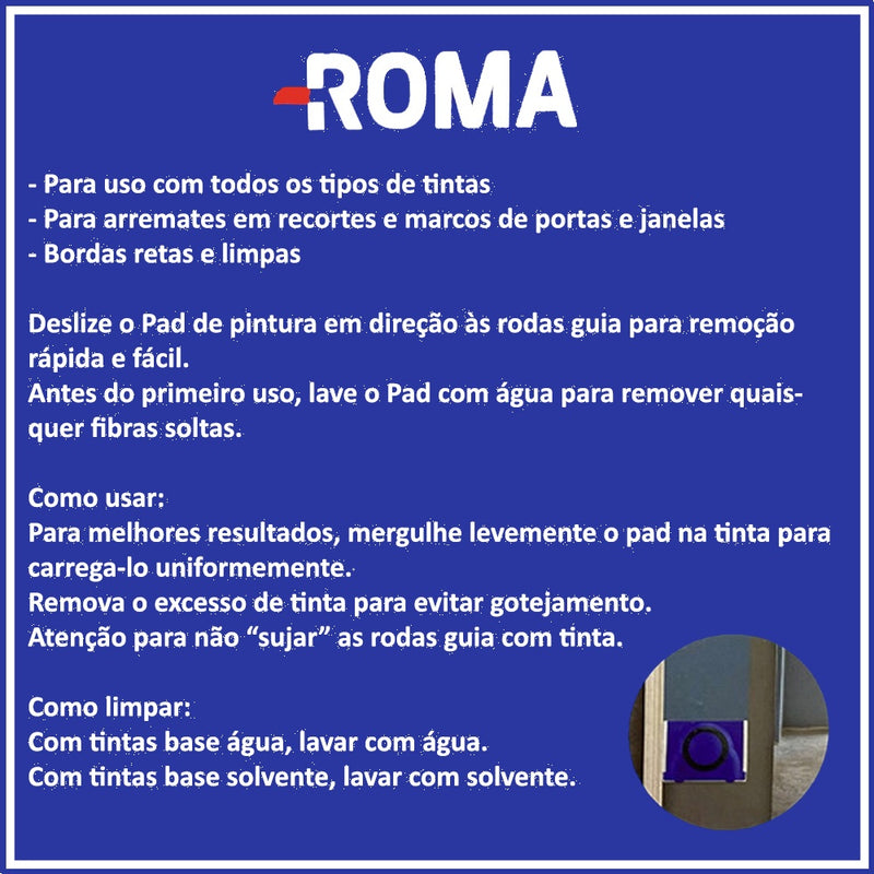 007 - Pad Recorte Para Pinturas E Acabamento Cantos 120mm Roma